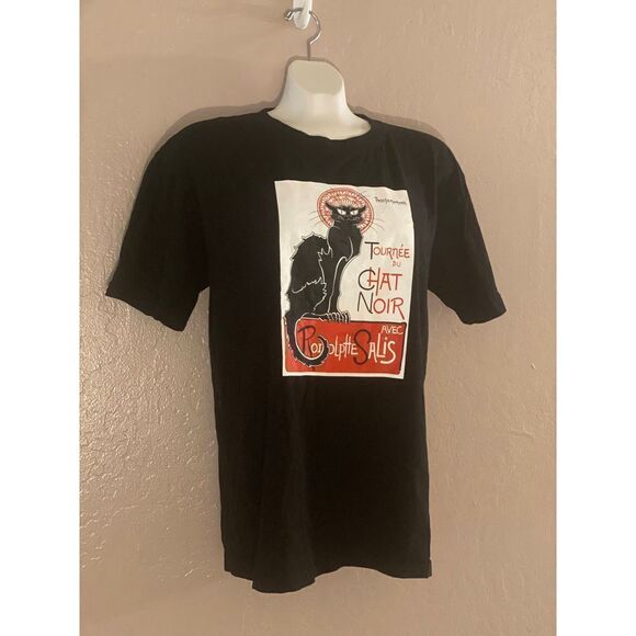 Jiyuan Women’s Black Cat Tournee Du Chat Noir Book T-shirt Small Front Graphic S - Picture 1 of 5